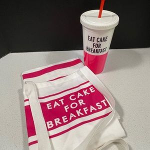 Kate Spade "EAT CAKE FOR BREAKFAST" Apron & Tumbler